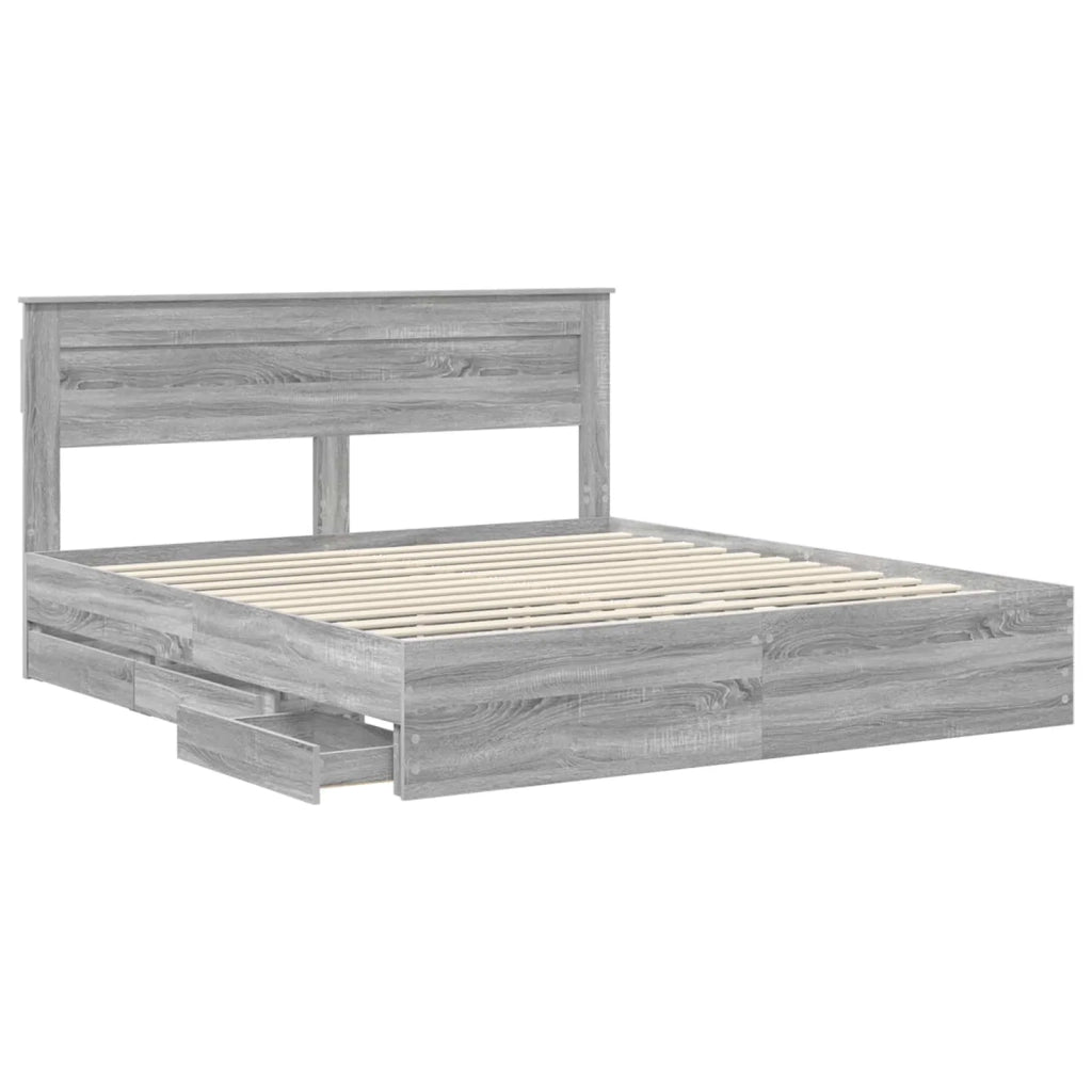 Struttura del letto con cassetto Grigio Sonoma 180 x 200 cm 3409832