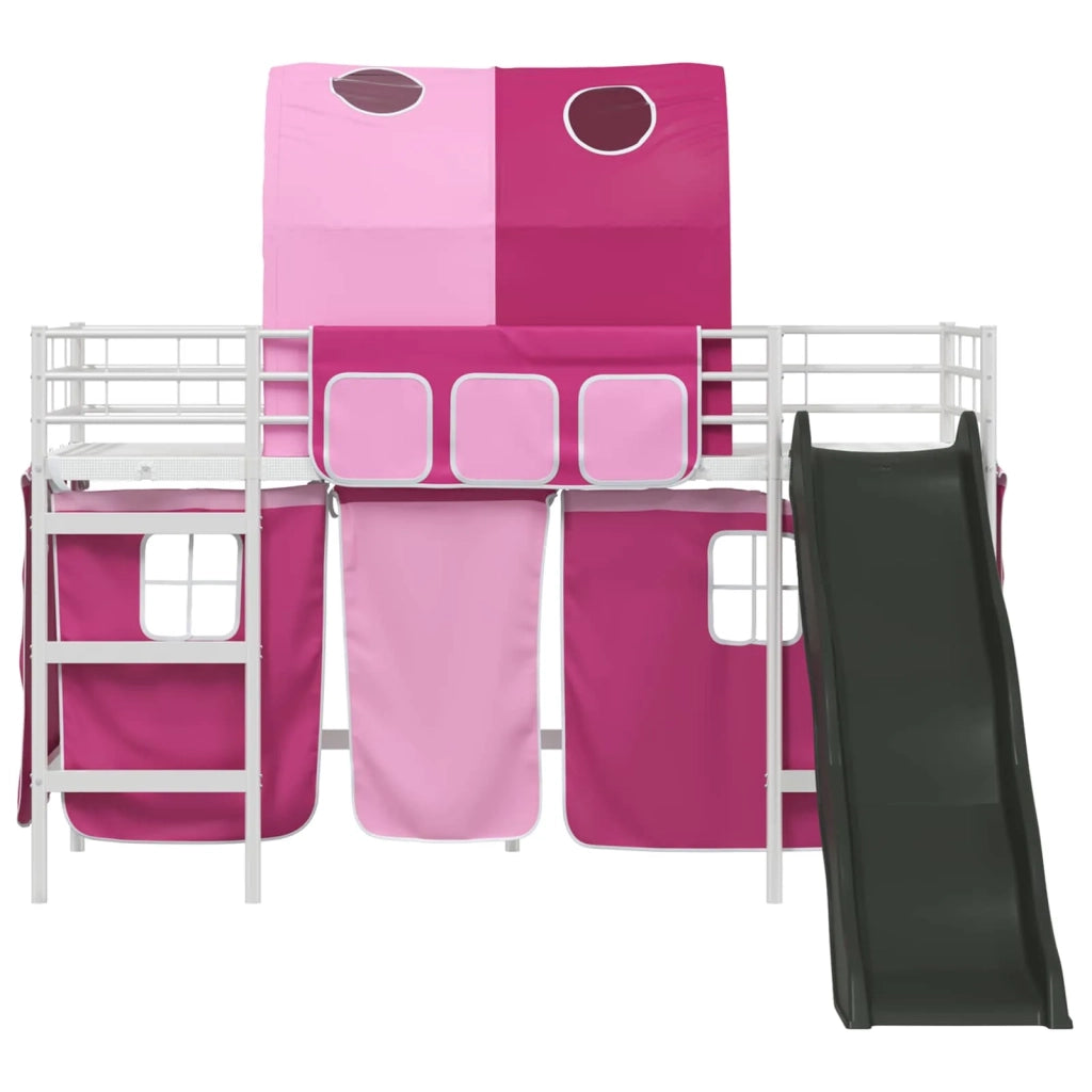 Struttura del letto loft per bambini Bianco e Rosa 100 x 190 cm 42020868