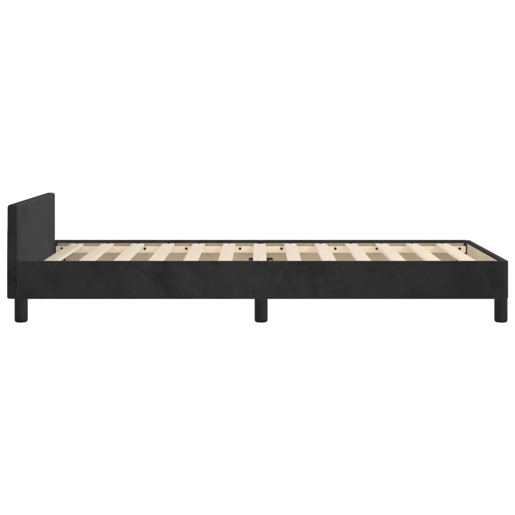 Giroletto senza Materasso Nero 100x200 cm in Velluto