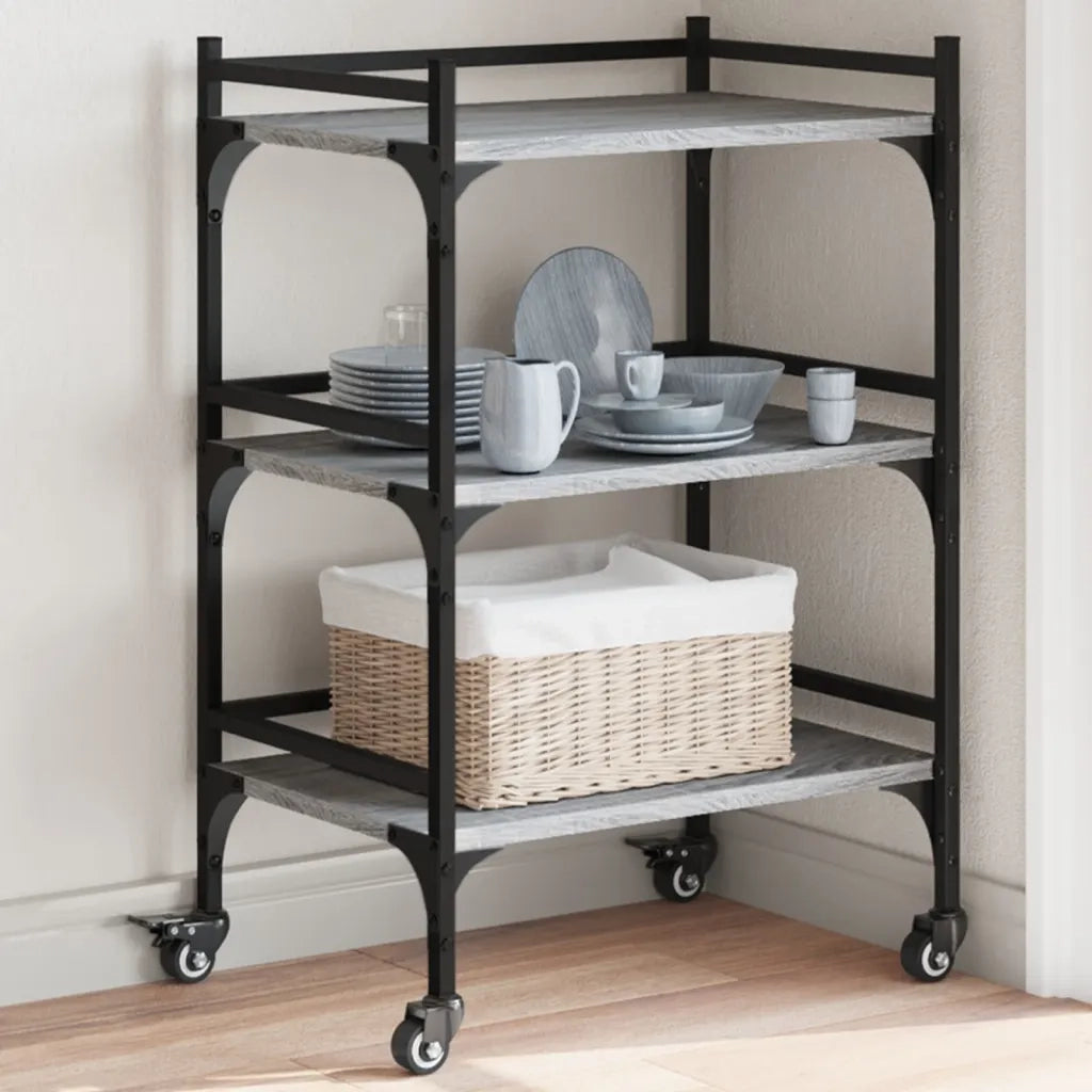 Carrello da Cucina Grigio Sonoma 50x35x75,5cm Legno Multistrato CFW6002987