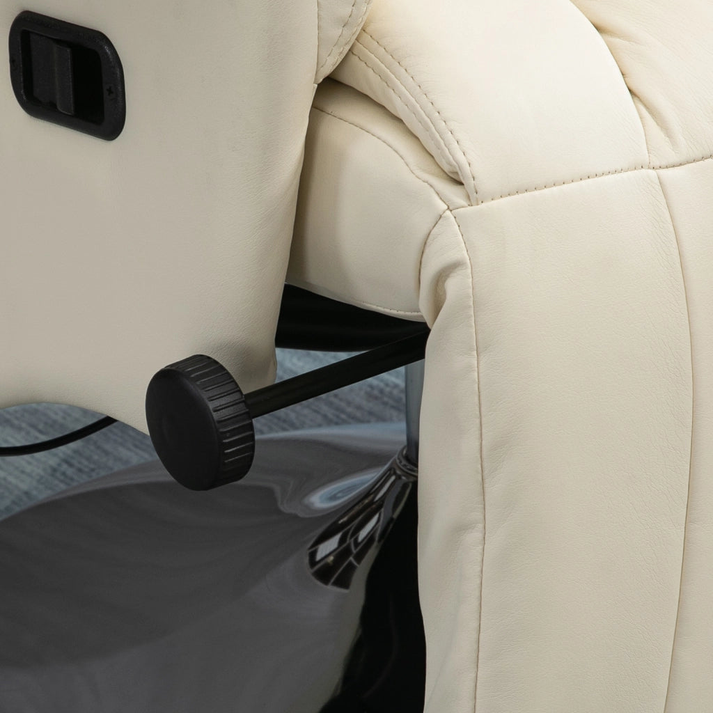 Poltrona relax reclinabile ¨C Xylo ¨C similpelle crema con poggiapiedi, portata 150 kg