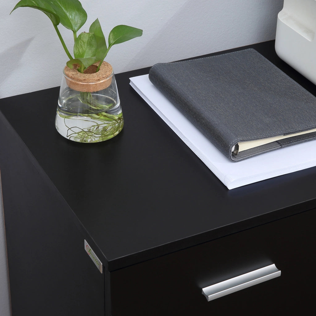 Armadio per Ufficio con Ruote ¨C Minimal ¨C Legno Nero 100x40x71
