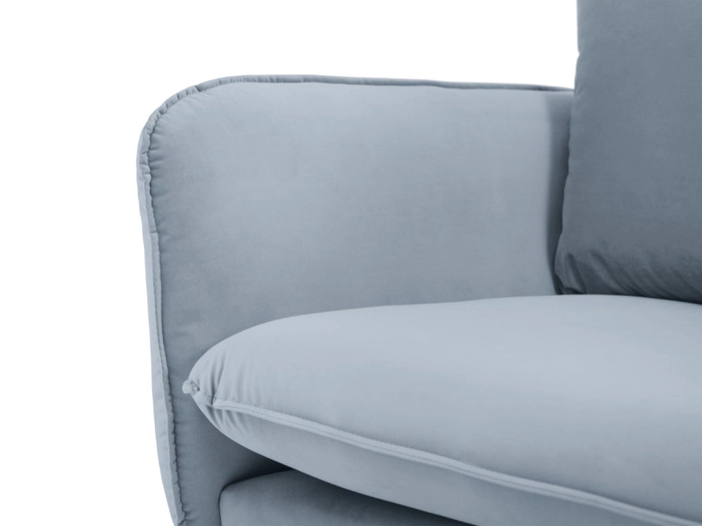 Cosmopolitan Design - Poltrona "Vienna" in velluto azzurro 