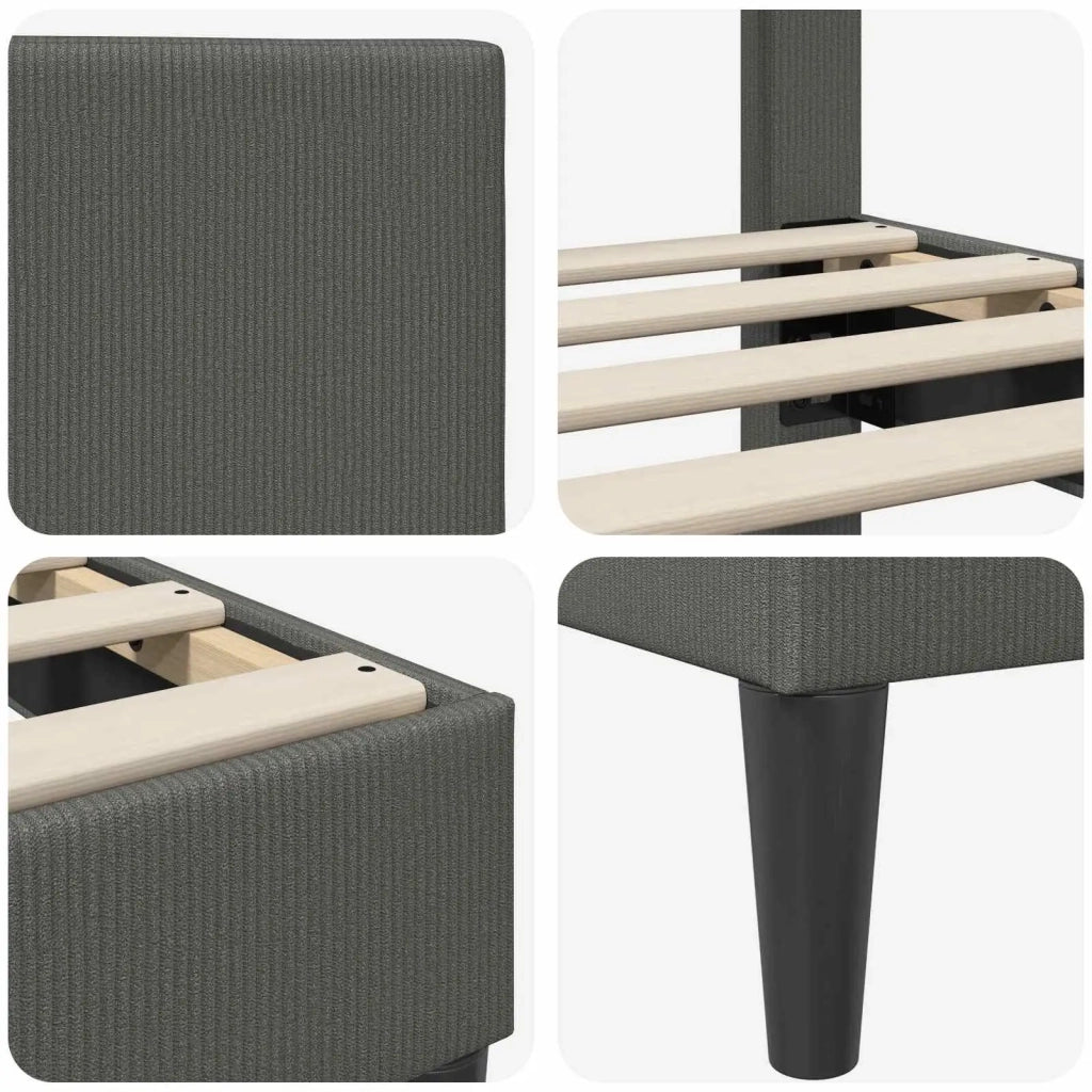 Struttura del letto-Giroletto Grigio Scuro 120 x 200 cm Tessuto in Cords