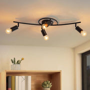 ZMH Faretto da soffitto nero a 4 luci orientabile a 350° E27 per cucina corridoio