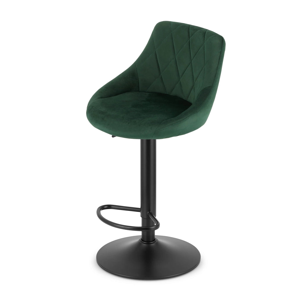 Sgabello girevole VALORA DAKA - Velluto verde con base nera