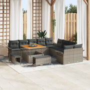Set Divano da Giardino con cuscino 13 pcs Grigio polyrattan