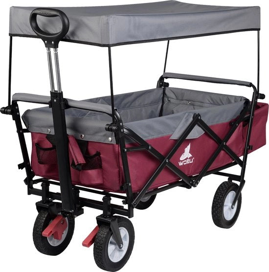 Carrello Opportuno da Giardino, Carrello da Trasporto, Bicicletta da Carico - 80 kg Capacità di Carico - 120x51x93cm - Rosso