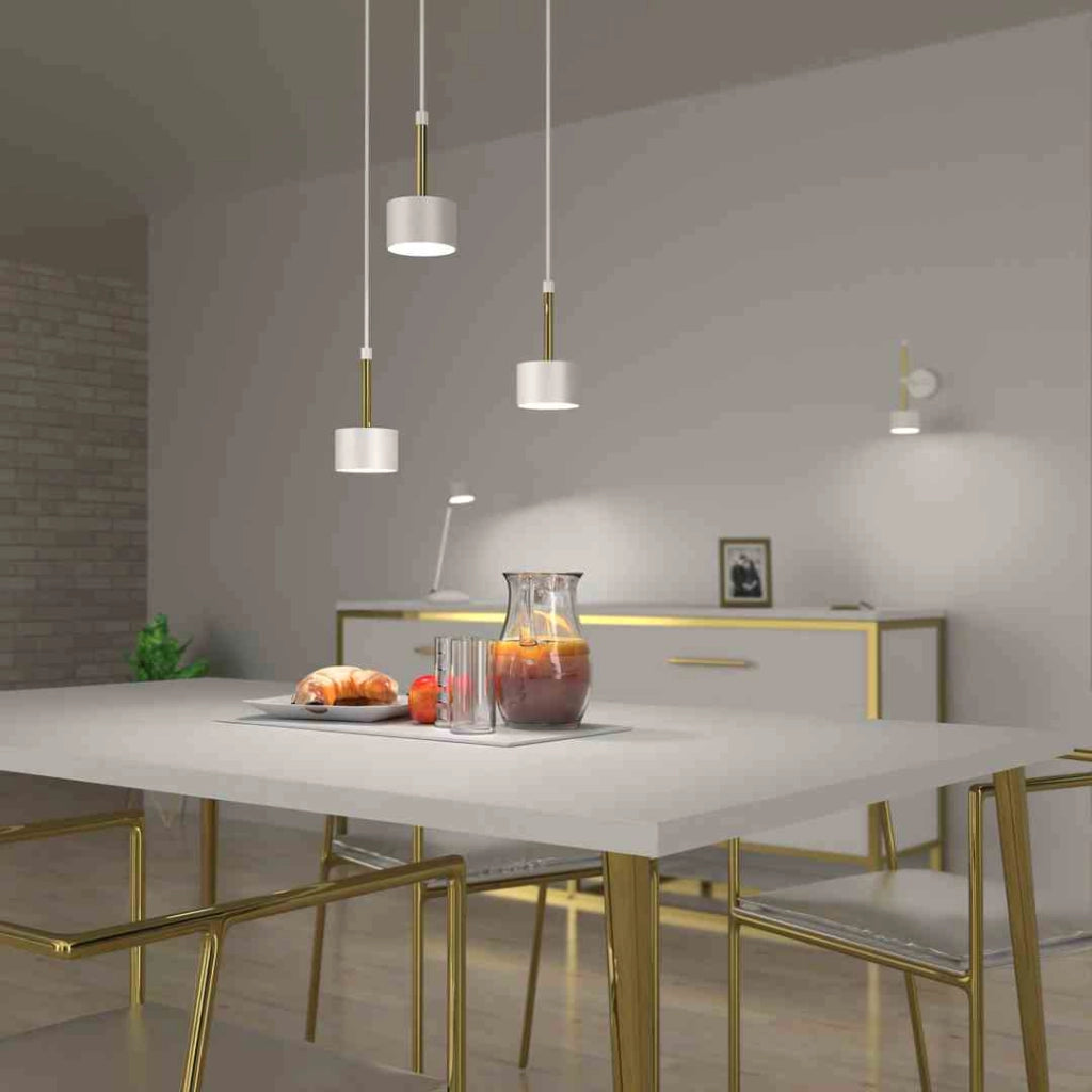 Lampada a sospensione Milagro Arena bianco ottone 3 luci