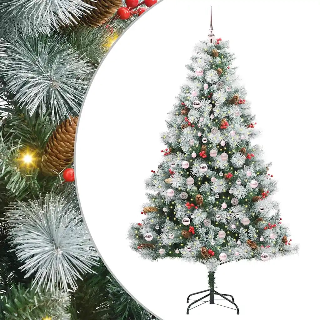 Albero di Natale artificiale Verde e bianco 210 cm 3395190