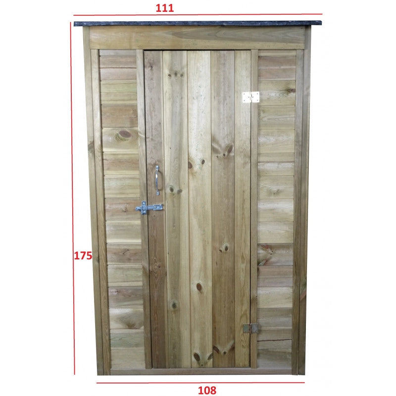 Armadio da giardino in legno trattato in autoclave 108x54 cm – con pavimento e anta singola – tetto bitumato – ARM1105A Foresta