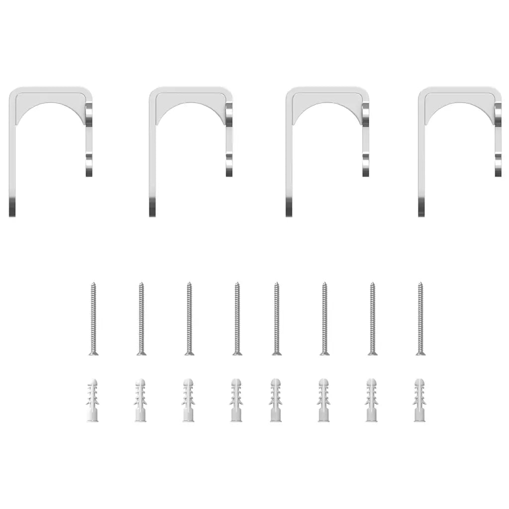 Kit Binari Porta Scorrevole 200 cm Acciaio Inossidabile Argento