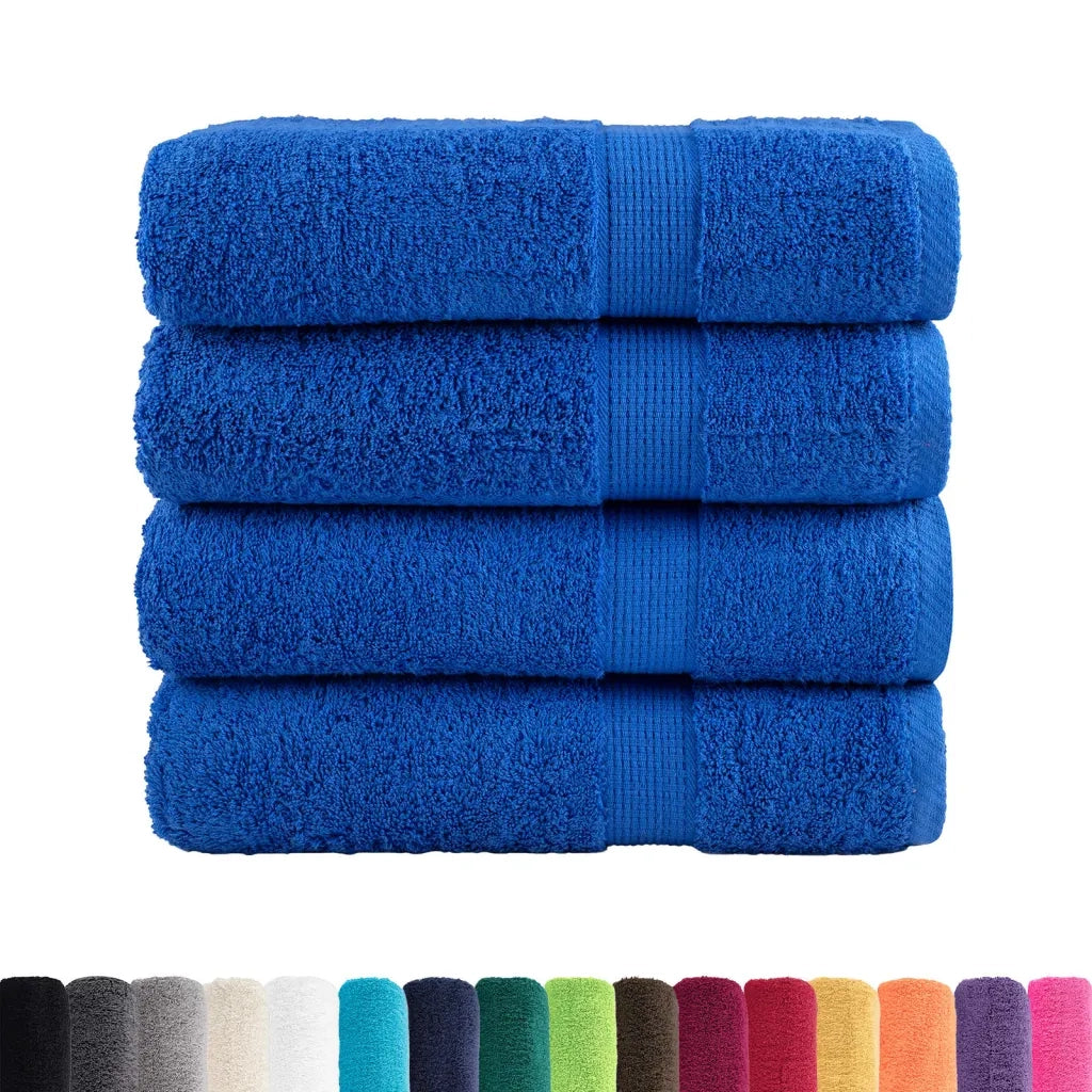 Asciugamani da doccia premium SOLUND 4 pezzi blu 70x140 cm 600 g/m2