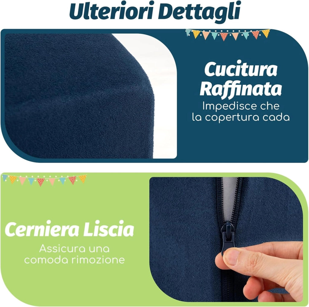 Set di 5 Pezzi Gioco in Schiuma, Blocchi con Piscina di Palline per Bambini, Coperture Lavabili con Cerniere, Blocchi Creativi per Stanza di Giocattoli, Camera da Letto (Navy)