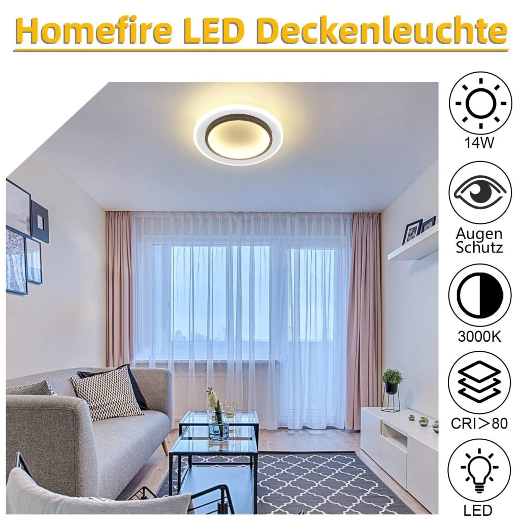 ZMH Lampada da soffitto LED design moderno bianco nero acrilico per soggiorno