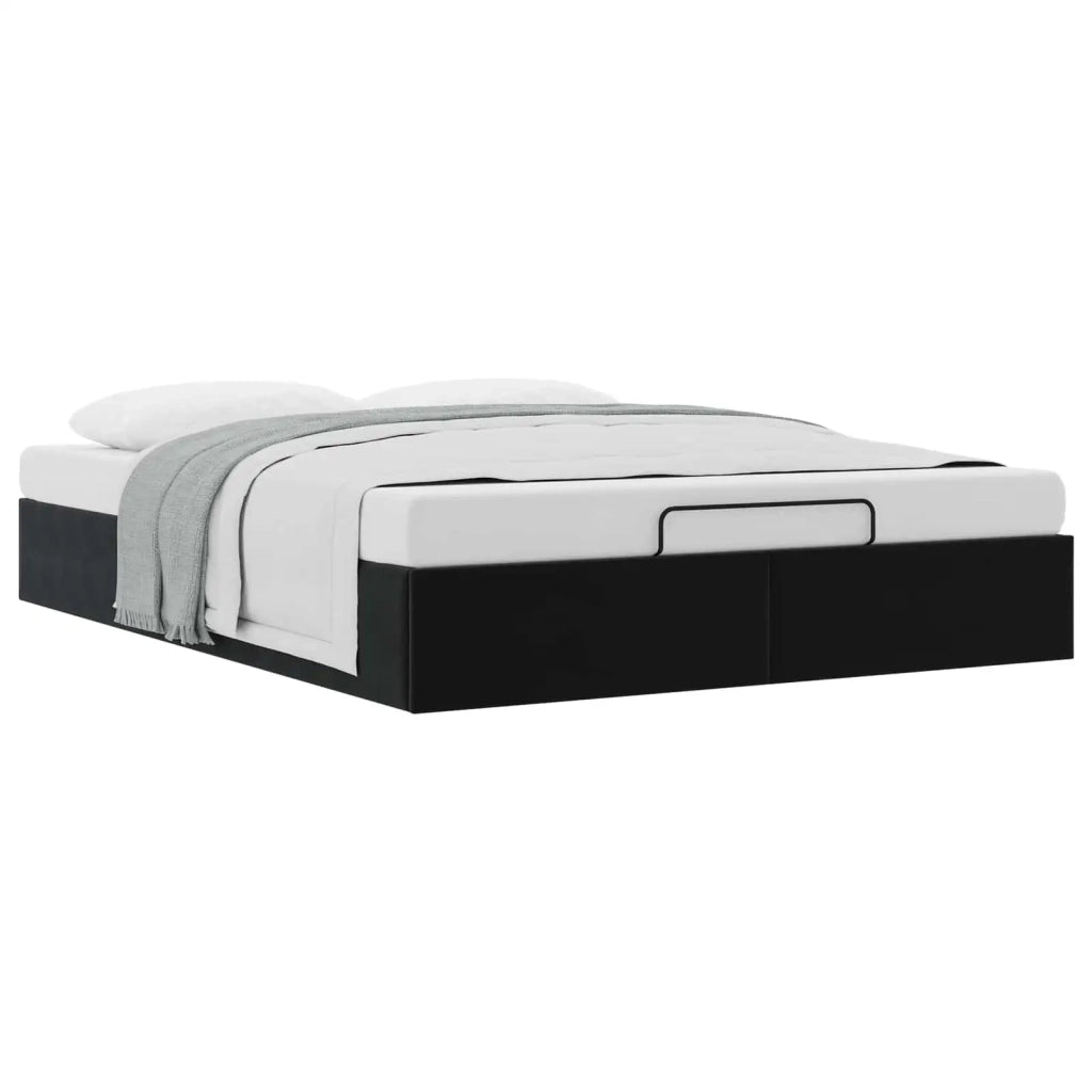 Letto ottomano Nero 153 x 203 cm Velluto 3403076