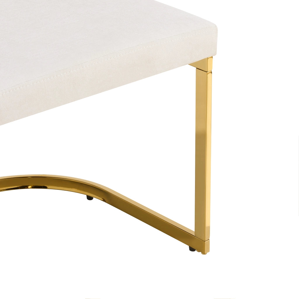 SEDIA da pranzo set da 2 pezzi 66,5x56,49x54,99 cm Chenille Beige e Oro