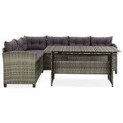 Set Divani da Giardino 2 pz con Cuscini in Polyrattan Grigio 316871