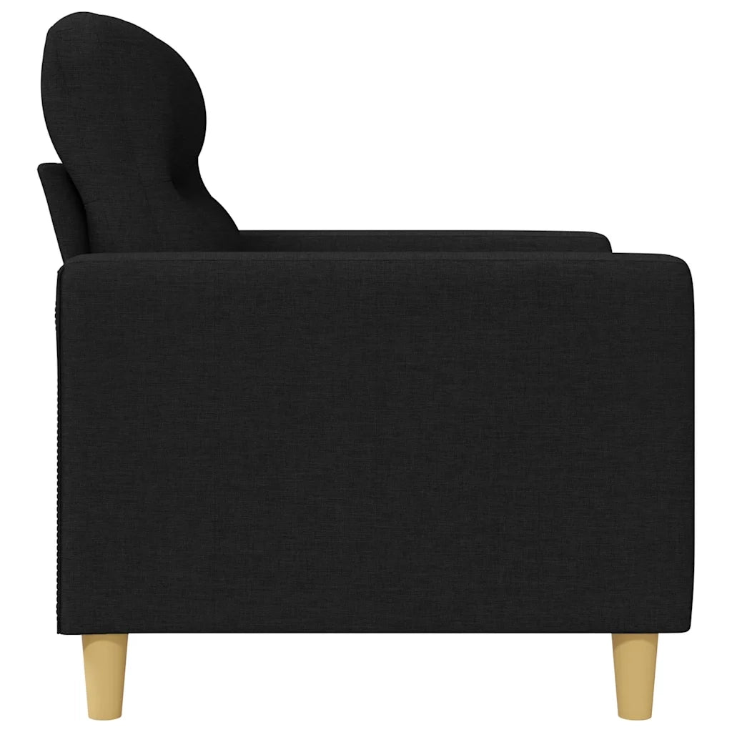Divano a 2 Posti Nero 120 cm in Tessuto 359239