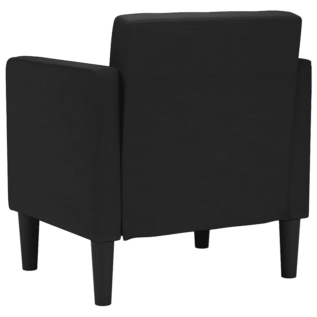 Divano Poltrona | Sedia con Braccioli Nero 53 cm in Tessuto
