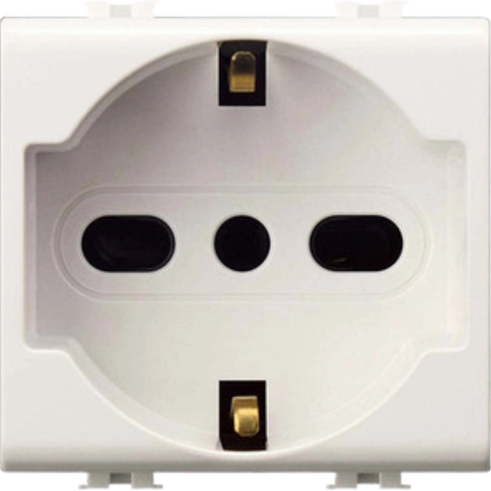 Biesse connettore bipasso schuko 2p+t 10-16a compatibile con serie bticino matix