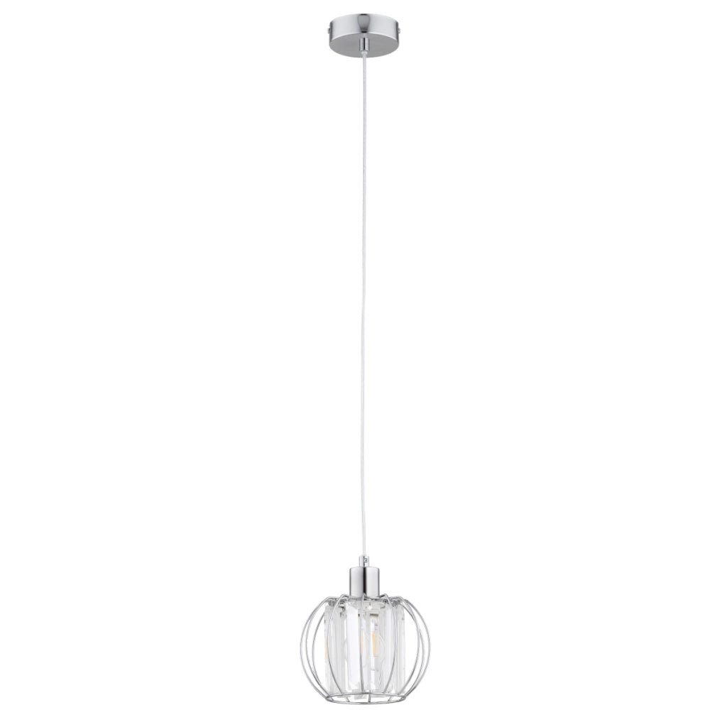 Lampada sospensione moderna cromata cristallo E27 KRISTAL Alfa