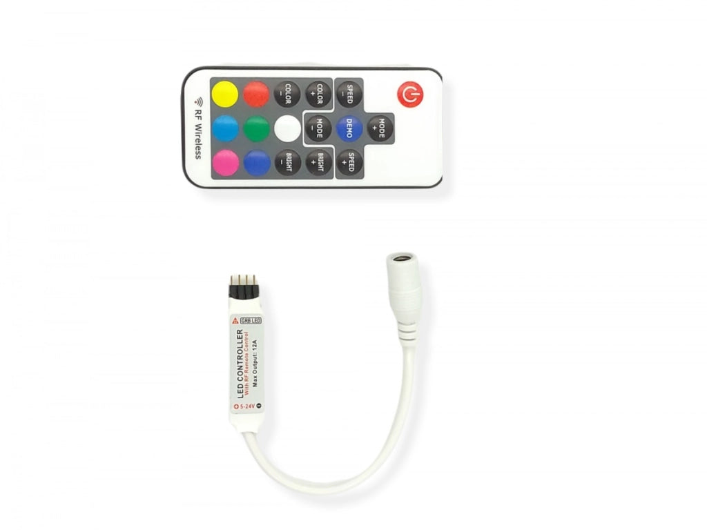 Mini Centralina Telecomando RF Dimmer Per Striscia Led 12V 24V RGB Wireless Cont