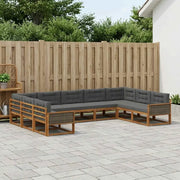 Set di divani da esterno con cuscino 9 pcs Naturale e Antracite 3382880