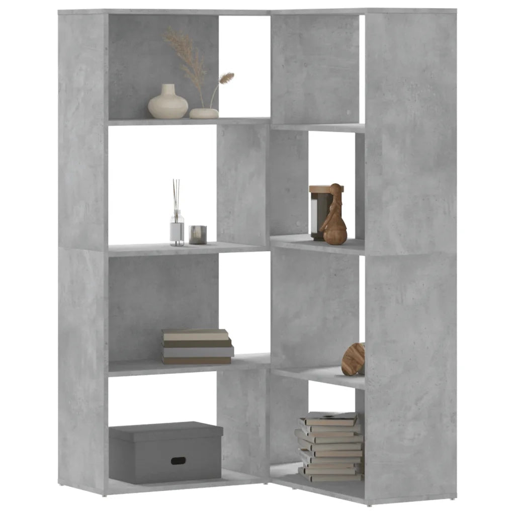 Libreria a 4 Ripiani Grigio Cemento 85x85x140 cm in Truciolare 3307813