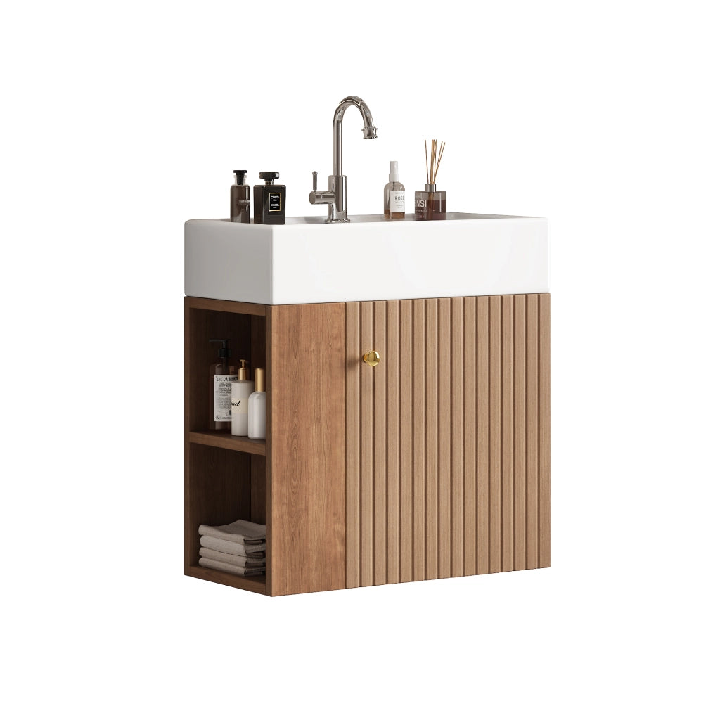 LAVABO con mobile bagno 55 cm Marrone MDF