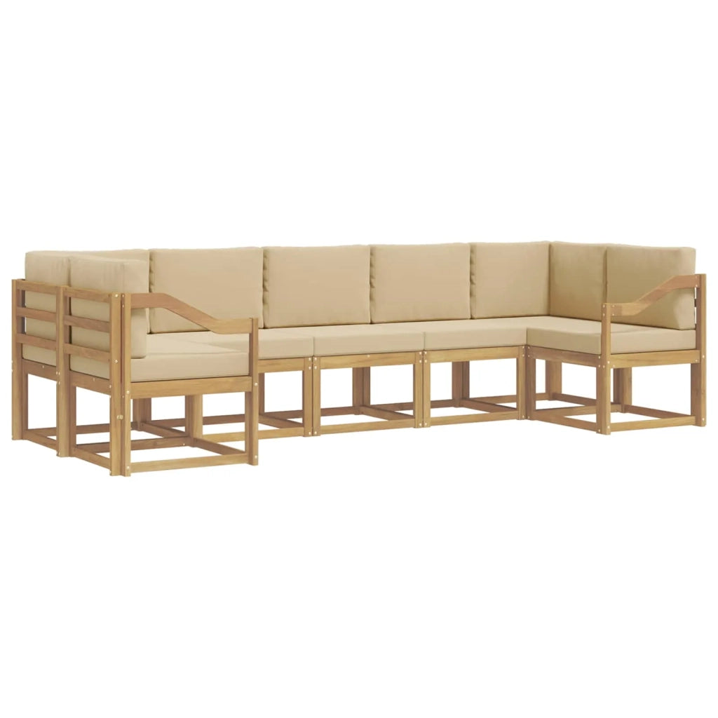 Set di divani da esterno con cuscino 7 pcs Bianco e Beige 3388172