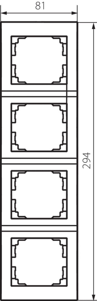 Cornice 4 posti verticale Logi nero opaco Kanlux 33580