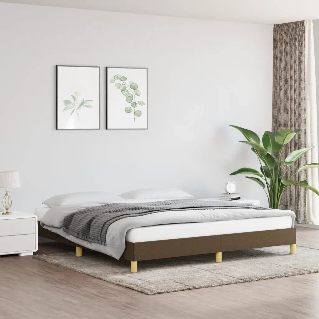 Giroletto senza Materasso Marrone Scuro 180x200 cm Tessuto 346837