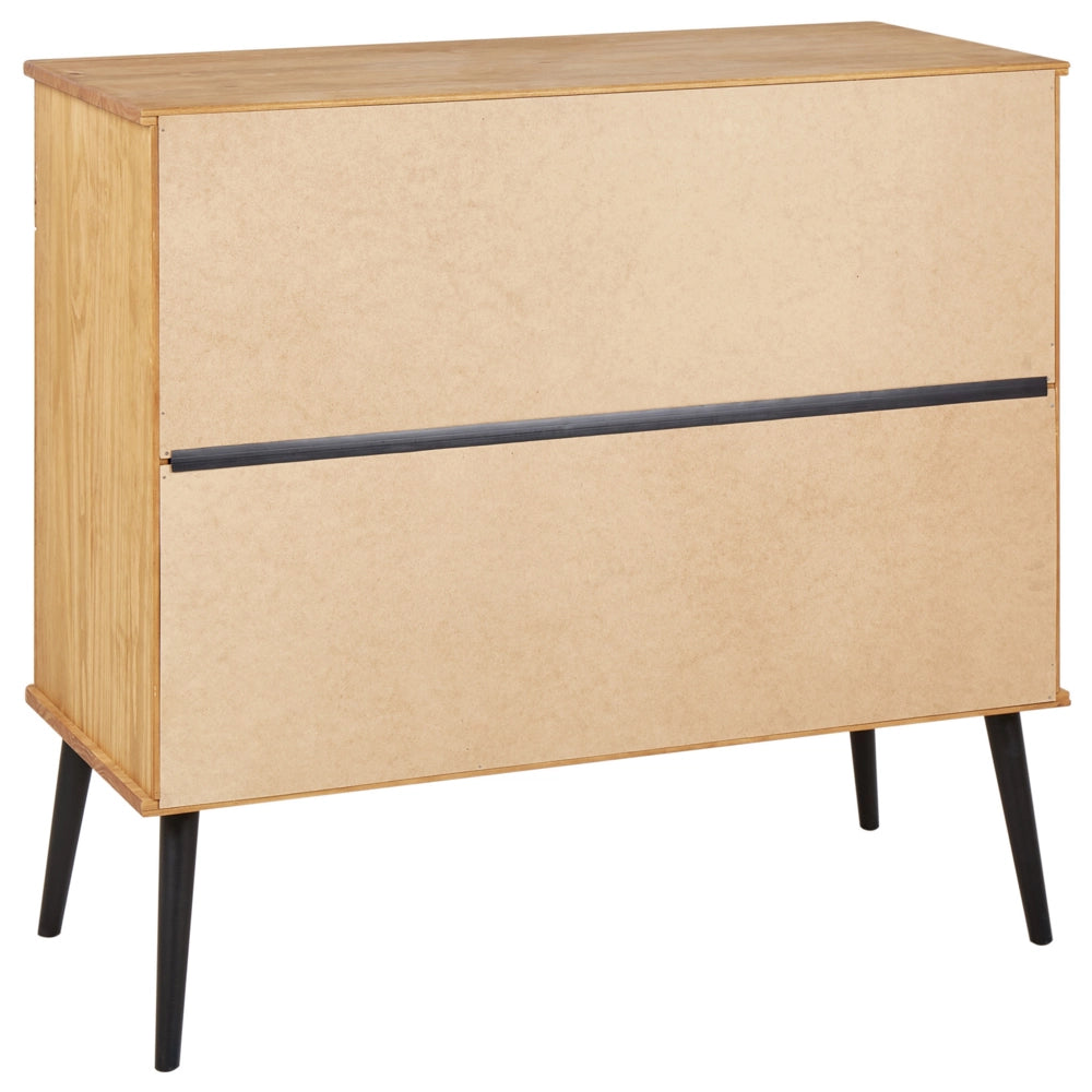 Credenza con 2 cassetti e 2 ante in legno chiaro in stile rustico classico