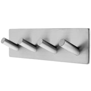 Portasciugamani da bagno KADAX con 4 ganci autoadesivi, colore argento, resistente.