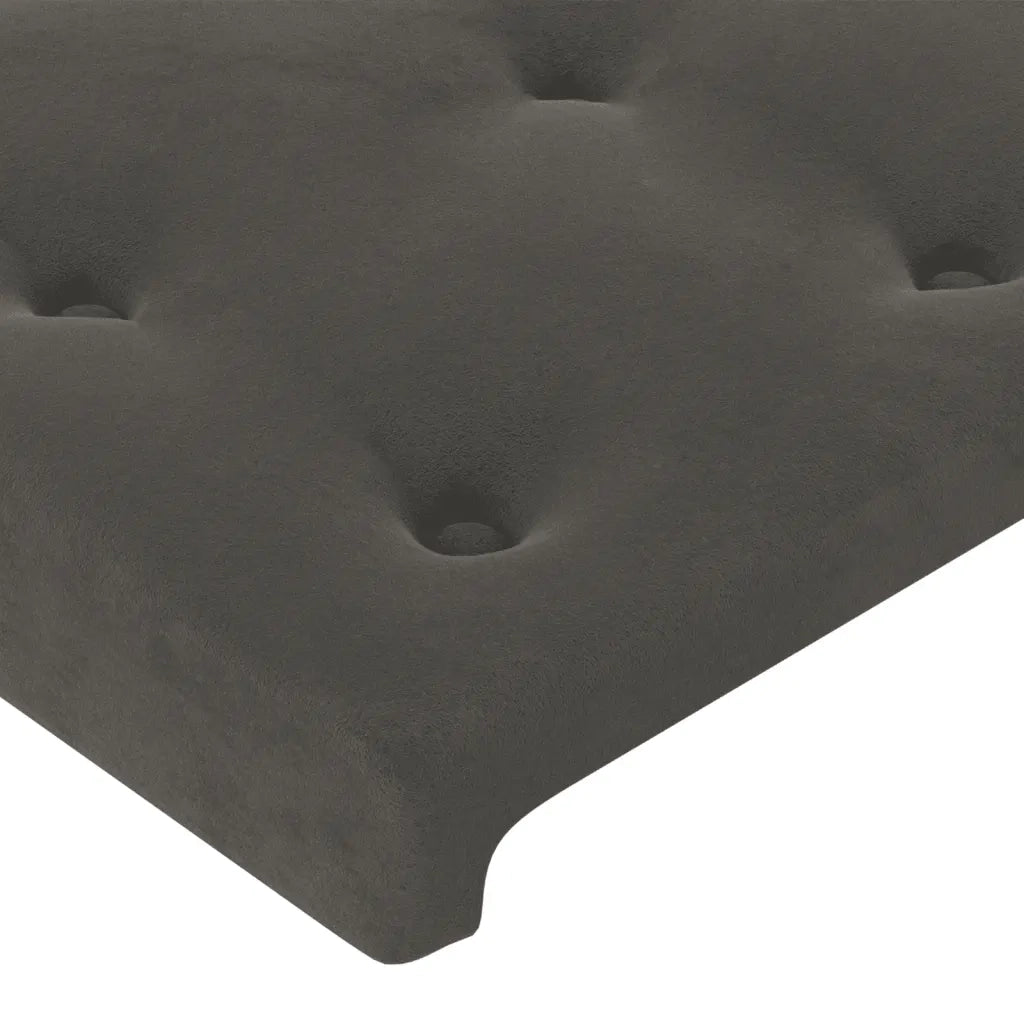 Letto a Molle con Materasso e LED-Struttura Letto con Materasso Grigio Scuro 90x190cm Velluto 820490
