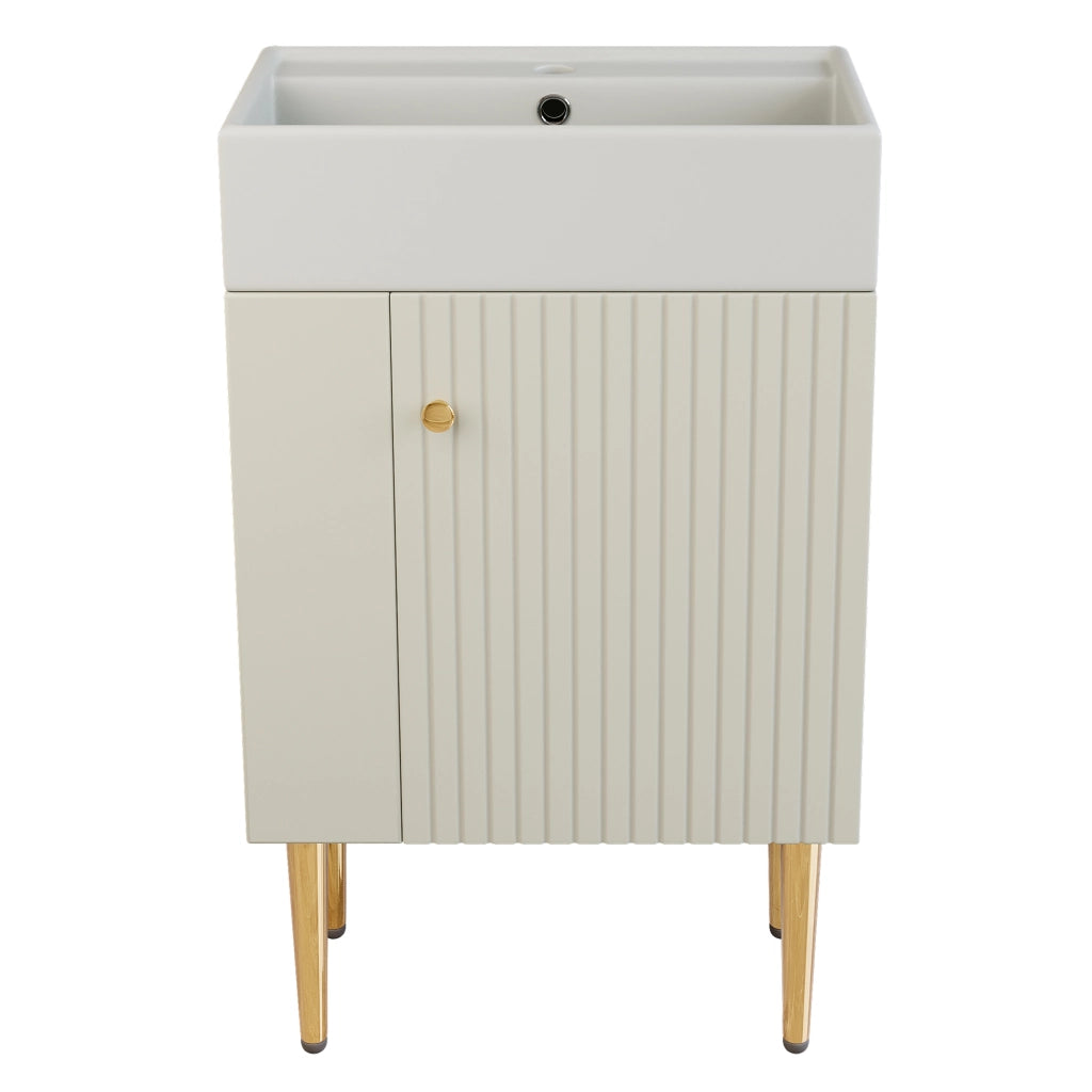MOBILE BAGNO con lavabo 55 cm bianco in MDF da terra