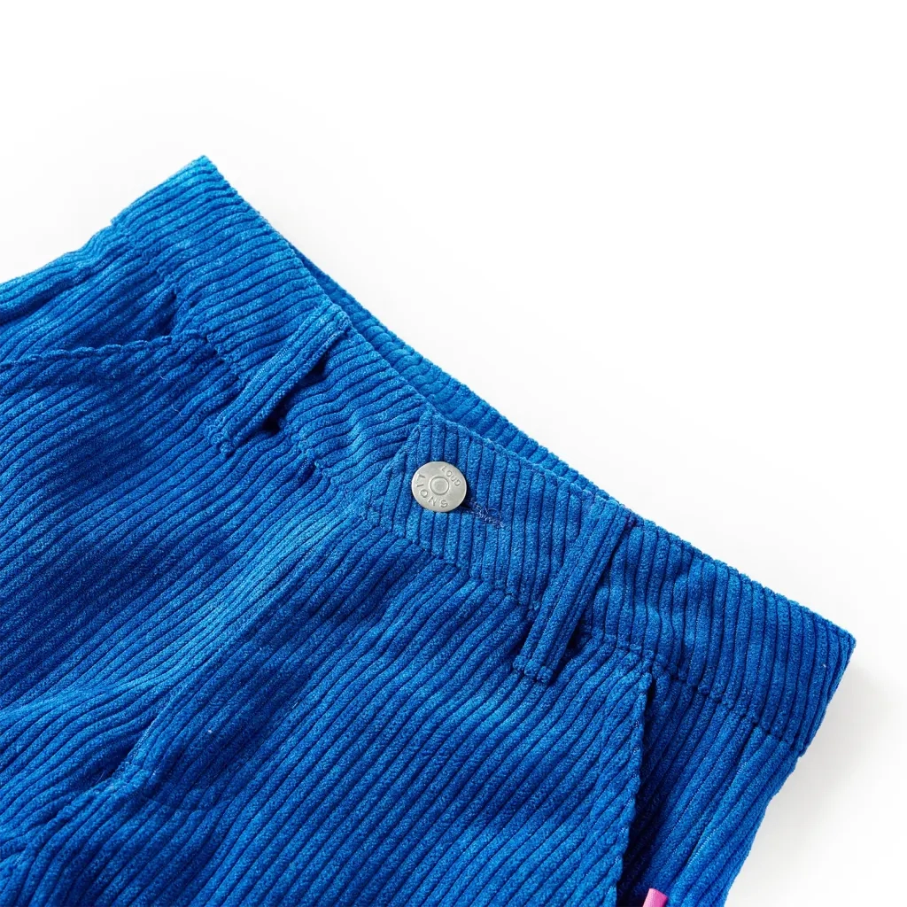 Pantaloni per Bambini in Velluto a Coste Blu Cobalto 116 14421