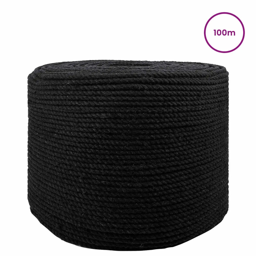 Corda | Fune Nero 0,4 x 0,4 x 10000 cm Cotone