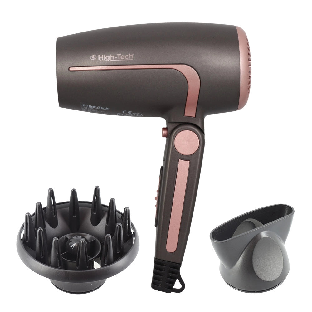 HIGH-TECH ASCIUGACAPELLI PIEGHEVOLE CON DIFFUSORE DA 1600 WATT
