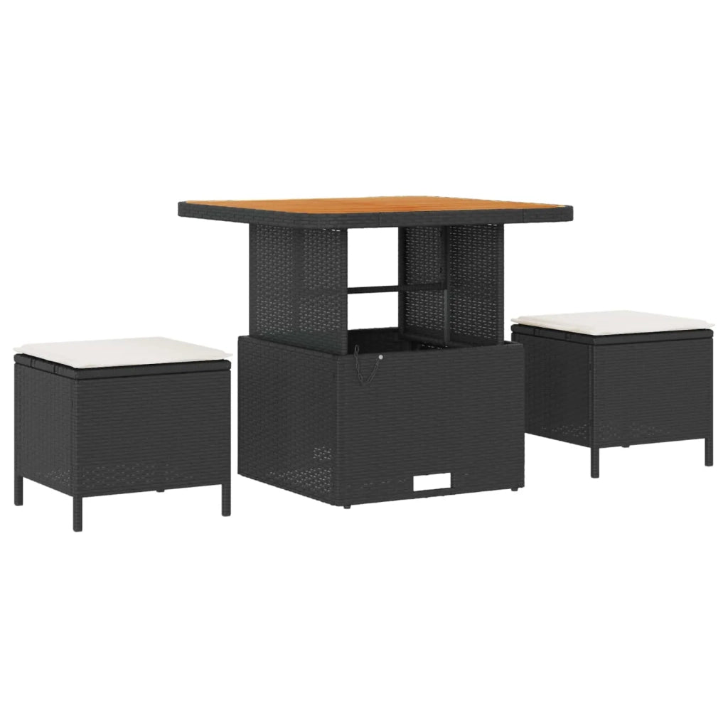 Set Divano da Giardino 9 pcs Nero polyrattan 3363060