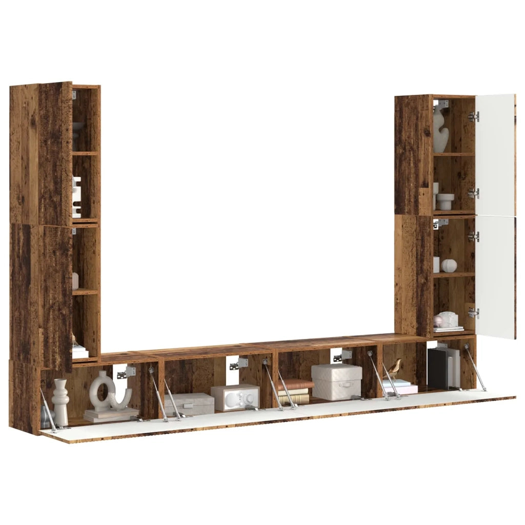Set mobile TV 8 pcs Legno vecchio Legno multistrato 3409139