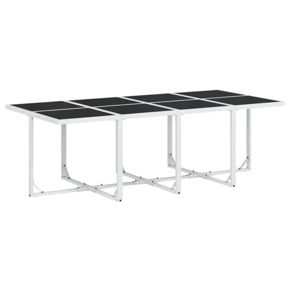 Set da Pranzo da Giardino 9 pz con Cuscini Bianco in Textilene 3295105