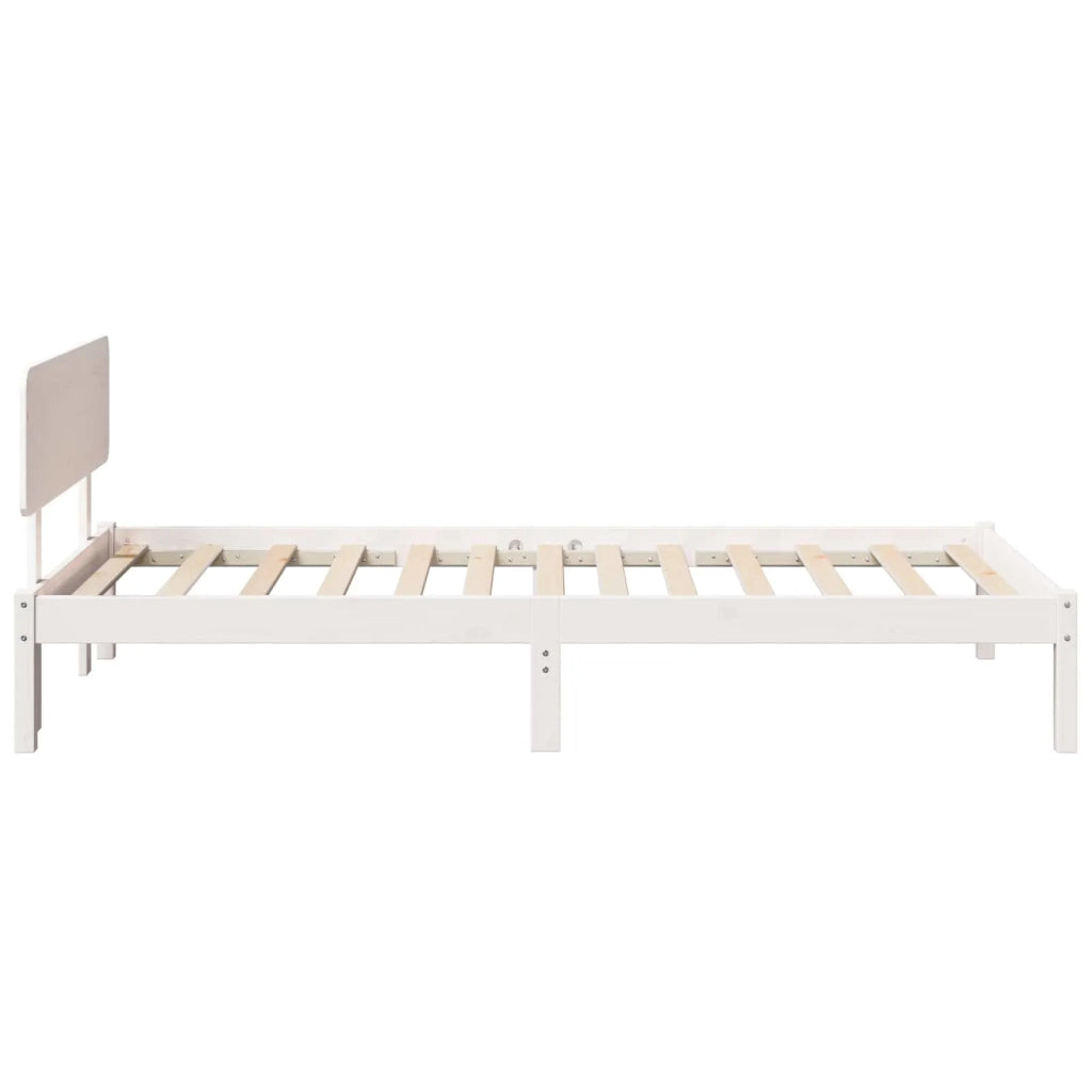 Struttura del letto Bianco 90 x 190 cm Pino massello 872129