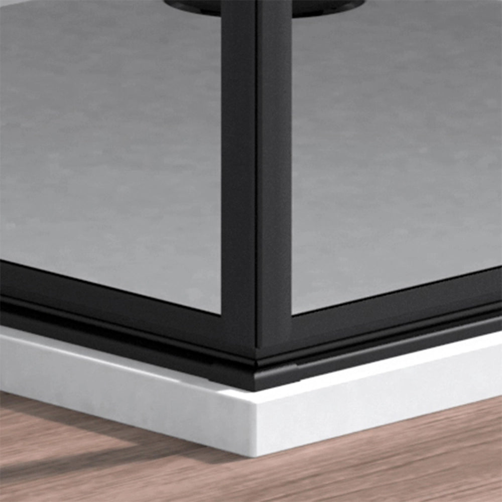 Box doccia angolare 80x90 in vetro temperato  doppio battente con profili nero Neos
