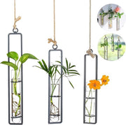 Set di vasi per reazione, 3 pezzi, vaso in vetro, piante, piante aeree, supporto, vasi per reazione appesi, vaso in ferro battuto, vaso per coltivazione idroponica, trasparente, vaso per reazione, vaso per fiori per coltivazione idroponica.