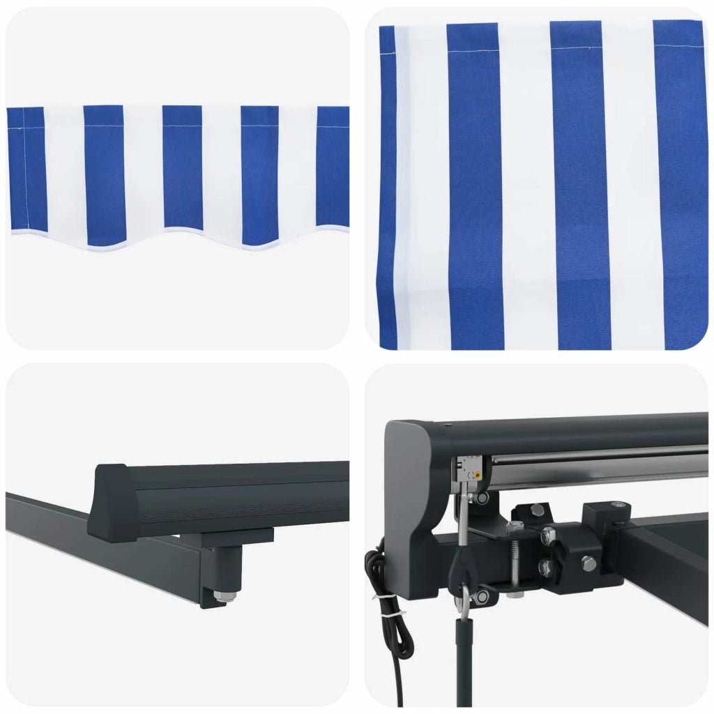 Tettuccio Elettrico Retrattile Blu, Bianco, Antracite 4 × 3 m 3421579