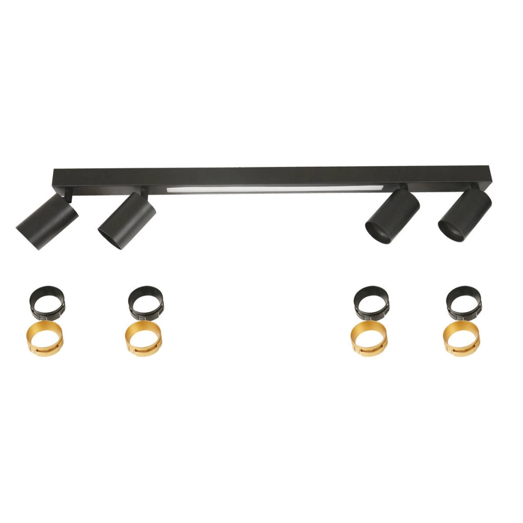 Plafoniera Perugia 4xGU10+1 LED nero/oro Light Prestige