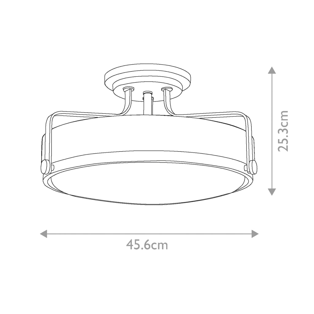 Plafoniera Hinkley Harper cromo lucido 3xE27 Ø45,6cm