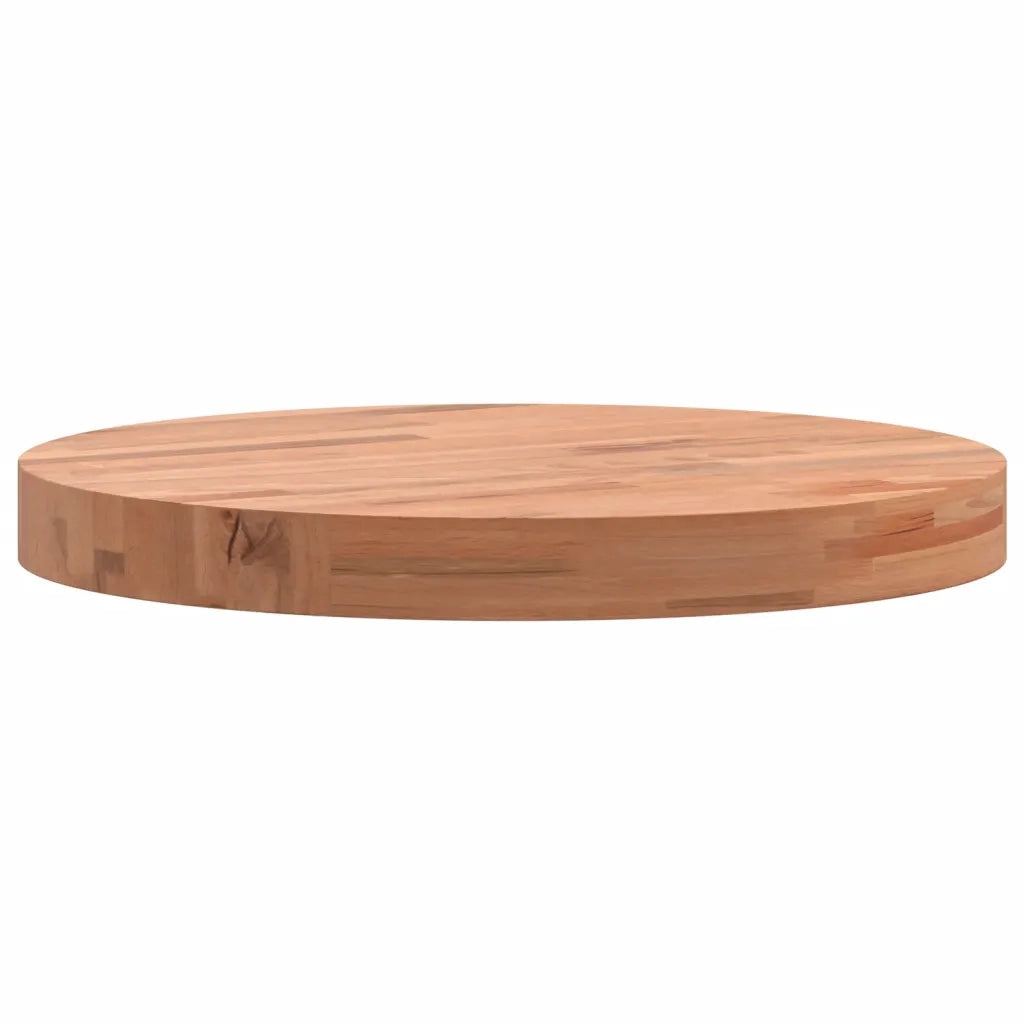 Piano per Tavolo | Superficie Tavolo | Piano Scrivania ?40x4 cm Rotondo in Legno Massello di Faggio